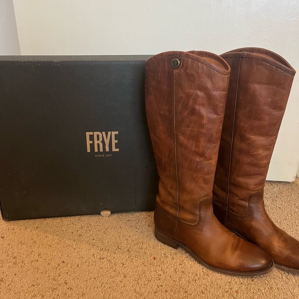 Frye Melissa Button 2 Cognac Boots
